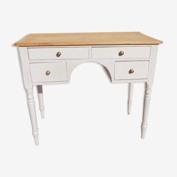 Bureau blanc et pin