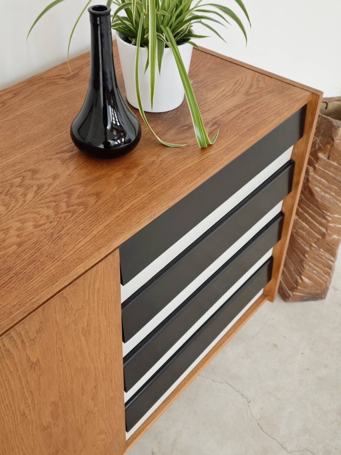 Black and white U 460 sideboard by Jiri Jiroutek for Interier Praha 1960