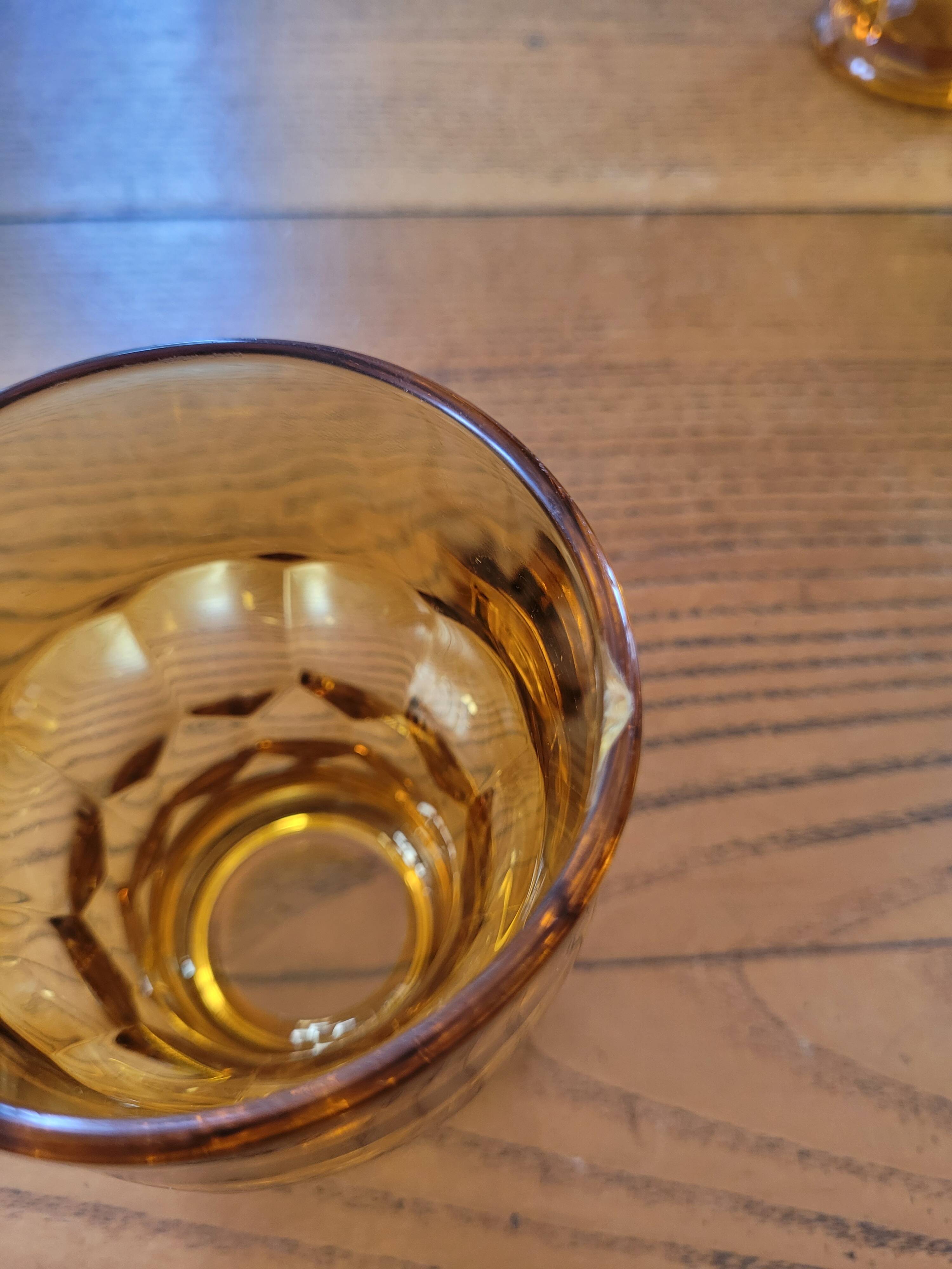 Lot de 4 verres ambrés vintage, Italy