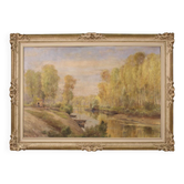 A. Corradi, Landscape, 1950, Oil on Panel, Framed
