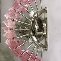 Pink triedro murano glass twister wall sconce