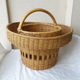 Wicker bottle holder basket