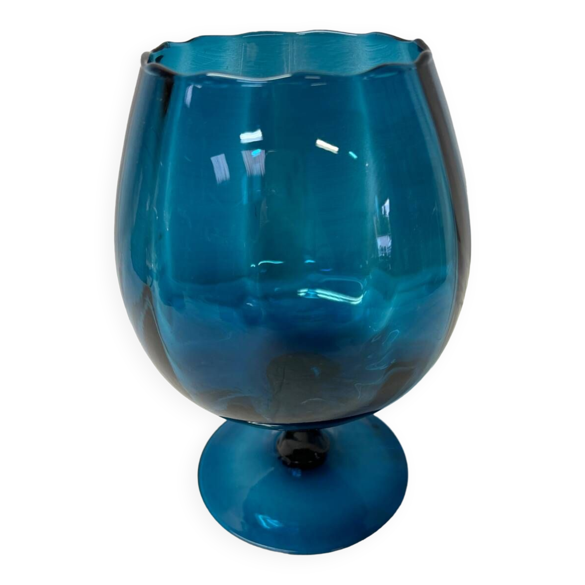Duck blue Italian glassware vase