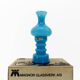 Bougeoir photophore en verre opalin bleu turquoise, Magnor Glassverk 1960