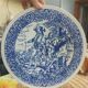 Large earthenware dish from Boch with blue Delft decoration "The King on the Hunt"