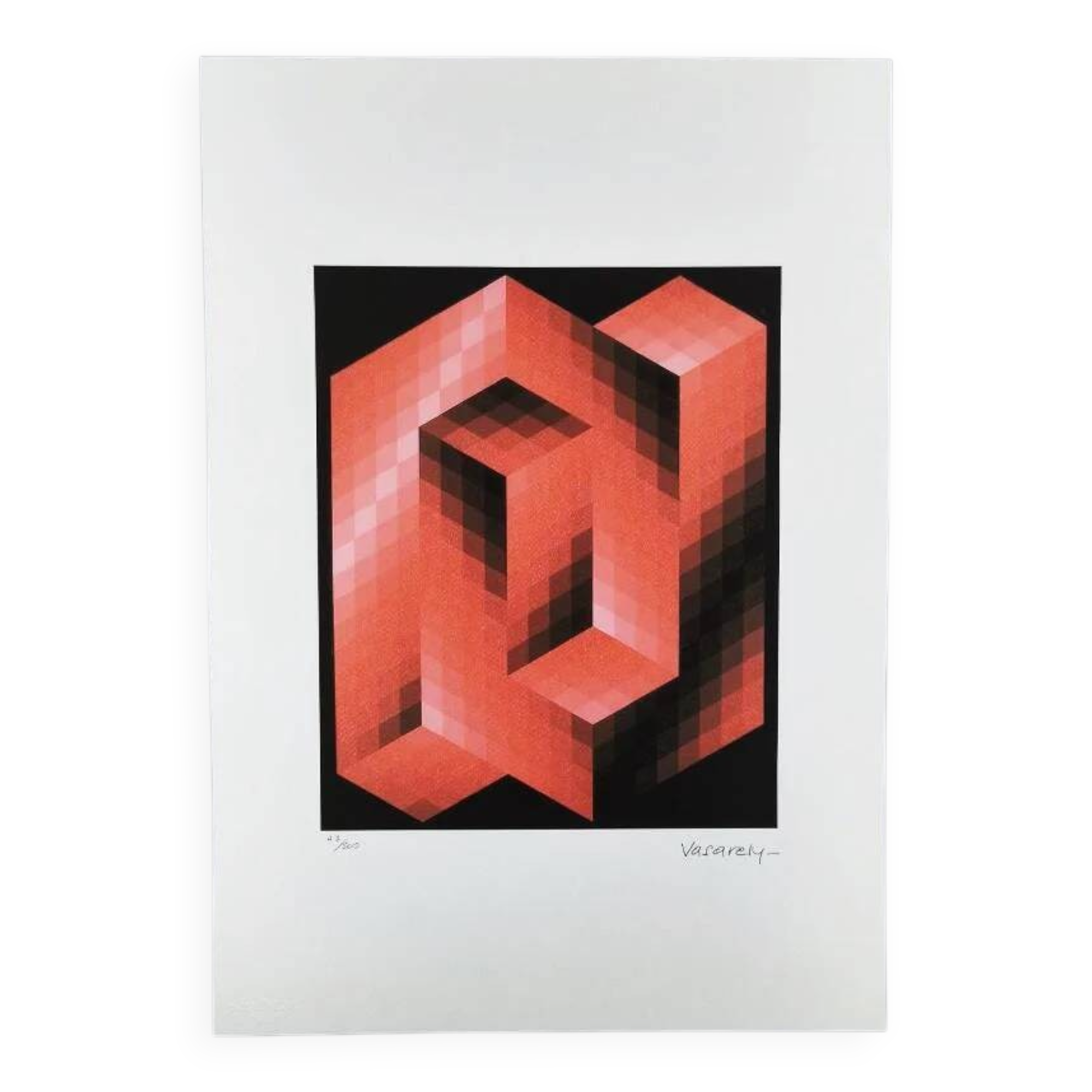 1970s Victor Vasarely limited numbered edition lithograph.
