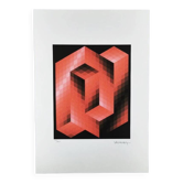 Lithographie numérotée en édition limitée de Victor Vasarely des années 1970.