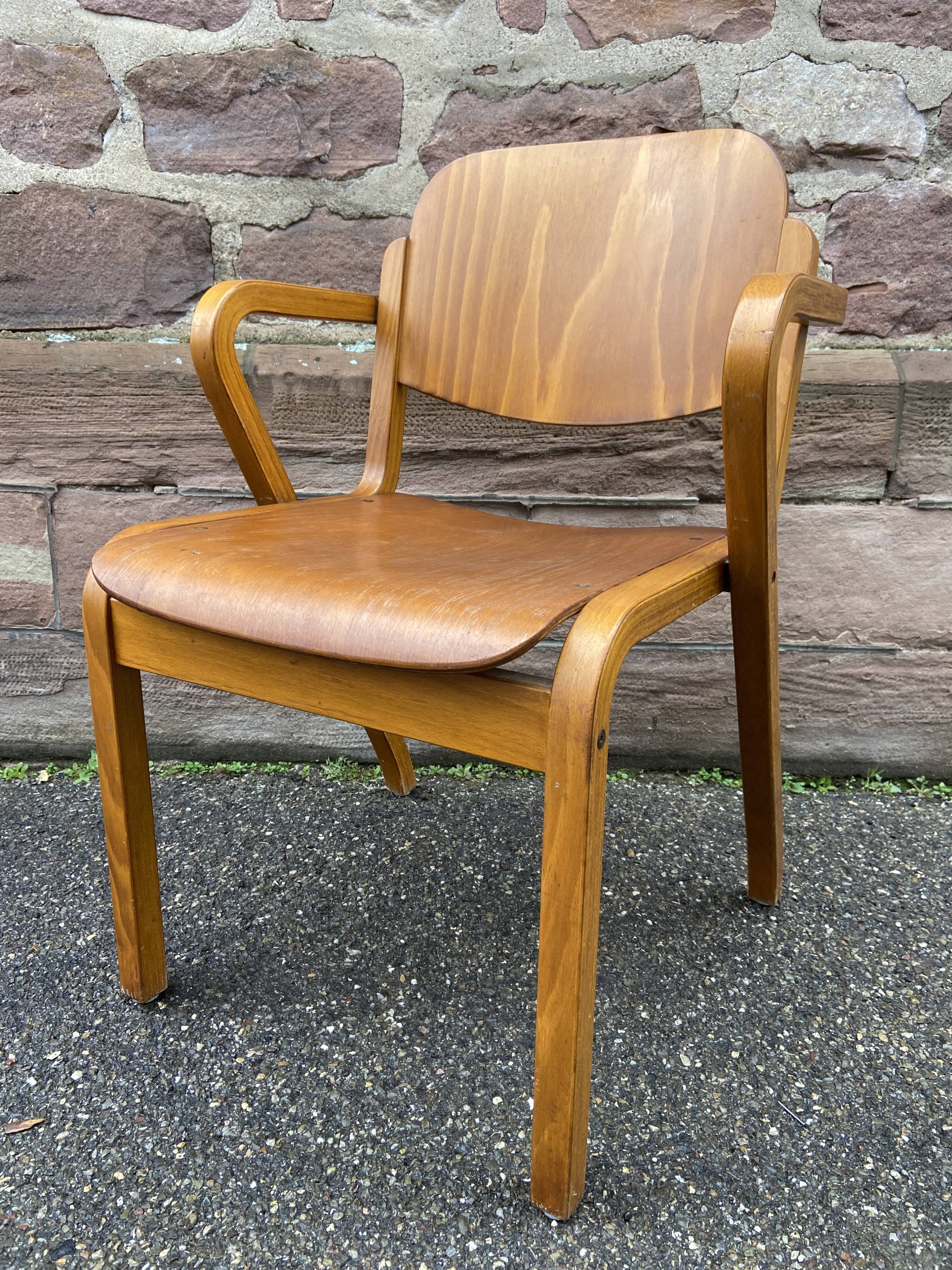 vintage Scandinavian wooden office armchair
