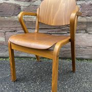 vintage Scandinavian wooden office armchair
