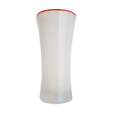 Frosted glass vase and red edge