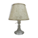 Old molded glass lamp + shade cream & gold 70s vintage