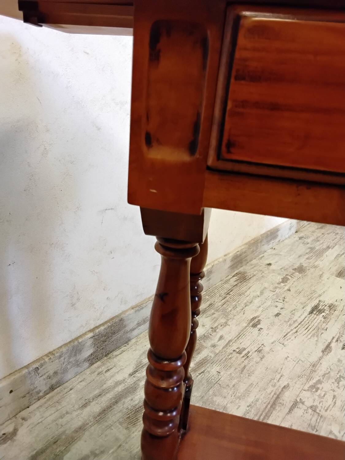 Small wooden drop-leaf table