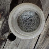 art deco type vase in white and gold speckled glass