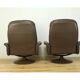 Paire de fauteuils et ottoman DS50 cuir De Sede pied tulipe gainé, rotatifs