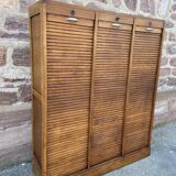Vintage sliding curtain binder cabinet