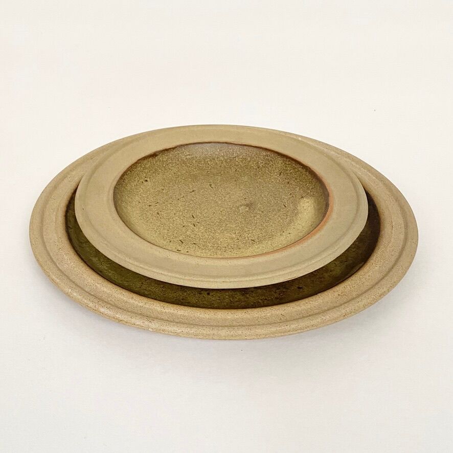 Vintage stoneware serving plates from the 70s