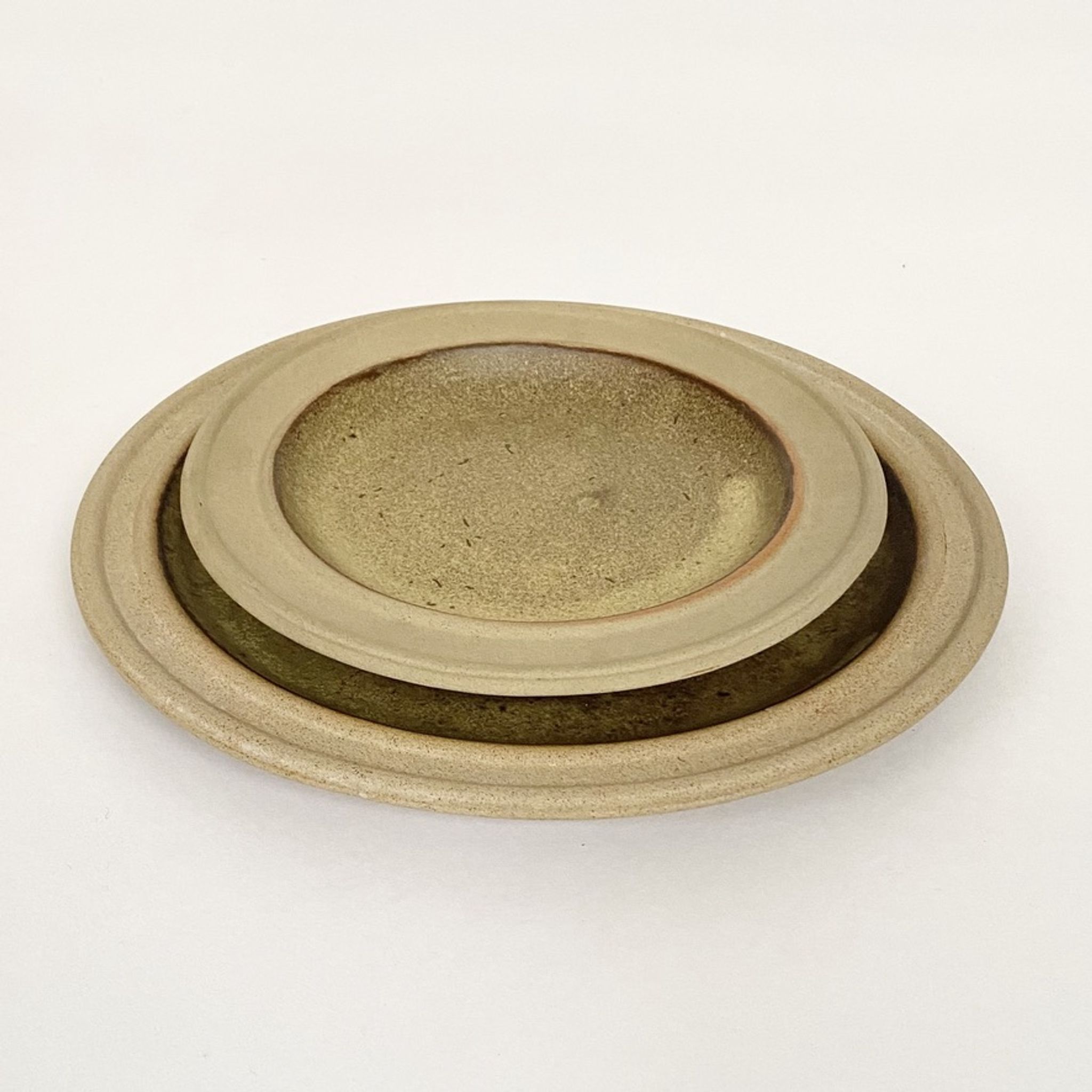 Vintage stoneware serving plates from the 70s