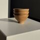 Set of 3 vintage mini bowls on foot, stoneware on pedestal H9 D10.