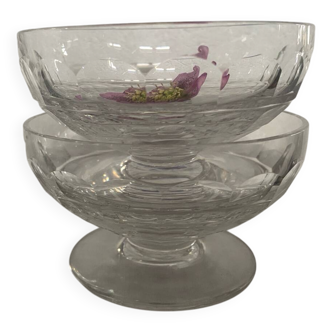 Set of 2 Baccarat crystal champagne glasses