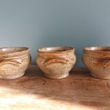 Soup bowls and cups in Puisaye stoneware by Jean-Pierre Prud'homme