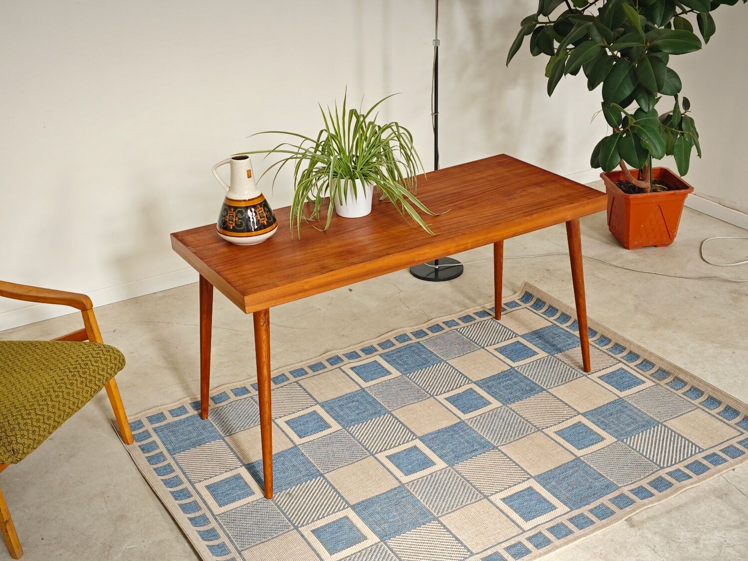 Side table compass legs Czechoslovakia Dievozpracujici mahogany