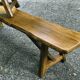 Pair of brutalist benches in solid blond elm by Aranjou, France, 1970s