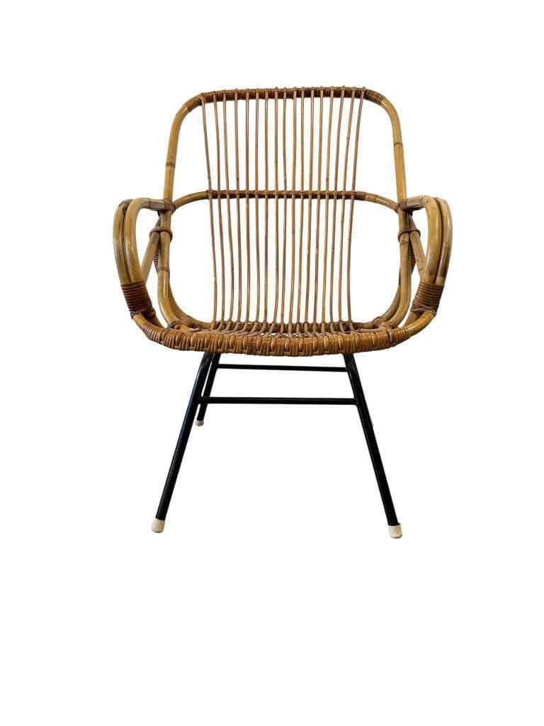 Vintage rattan armchair Rohé Noordwolde