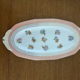 7 dishes Vintage Limoges porcelain pink and gold floral motifs