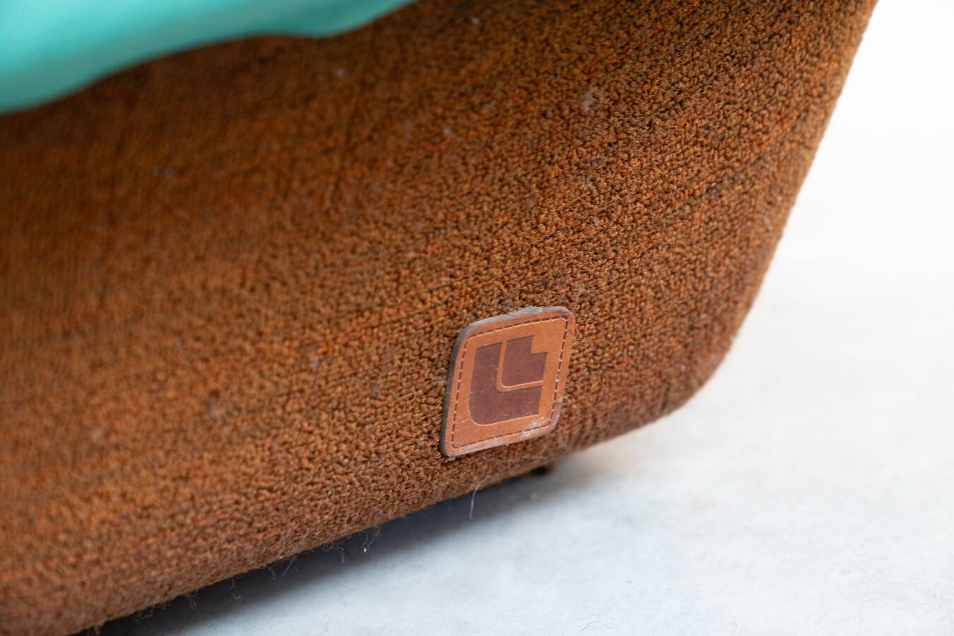 Set of two Lev & Lev armchairs in fabric, removable covers, with fiberglass structure, year