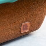 Set of two Lev & Lev armchairs in fabric, removable covers, with fiberglass structure, year