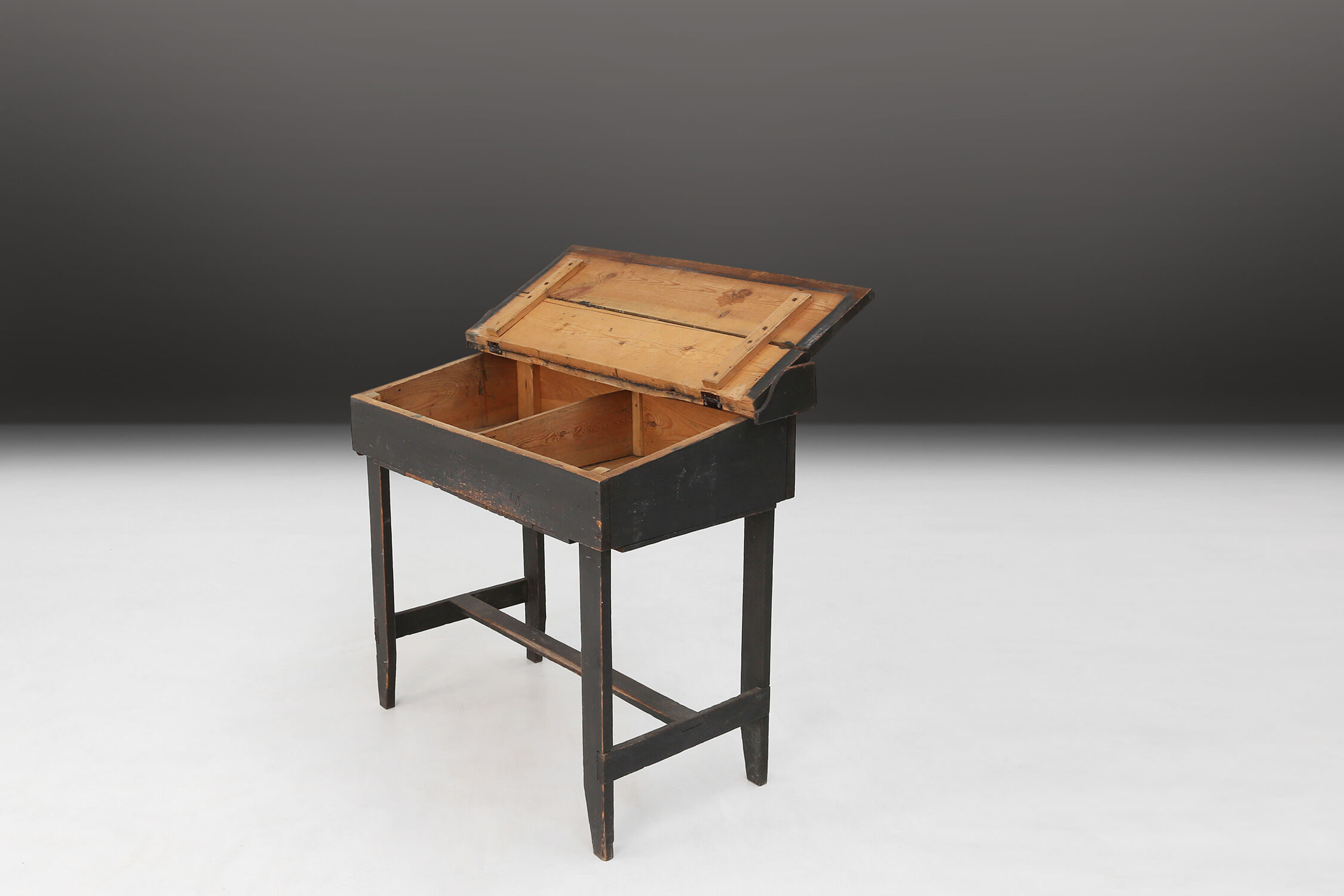 19th century Swedish desk in original black paint