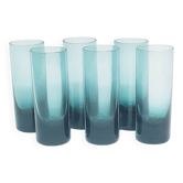 Grands verres à liqueur bleu sarcelle fumé