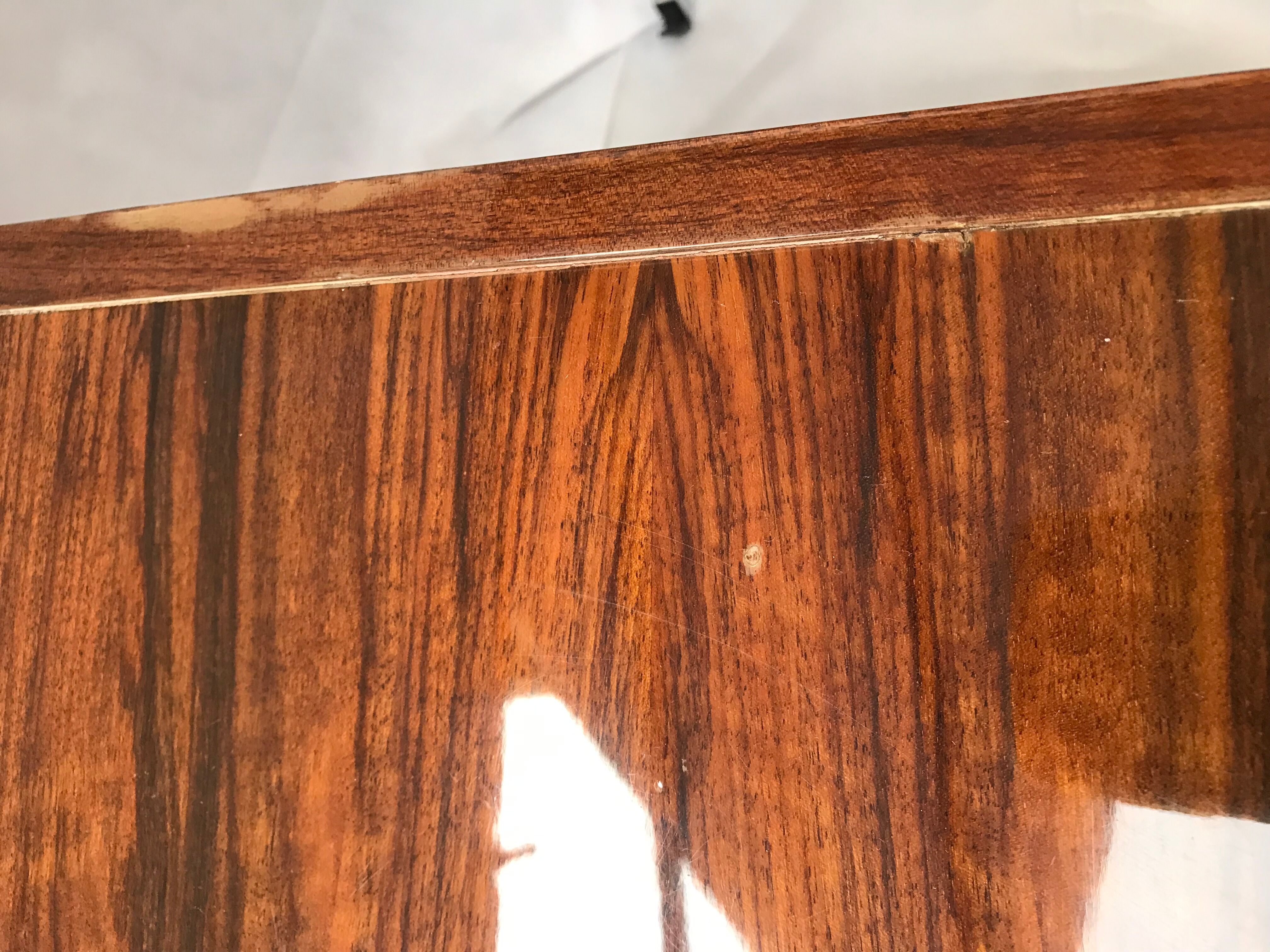 3-drawer lacquered chest of drawers with rosewood veneer