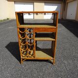 Vintage rattan bar cabinet from the 60s/70s