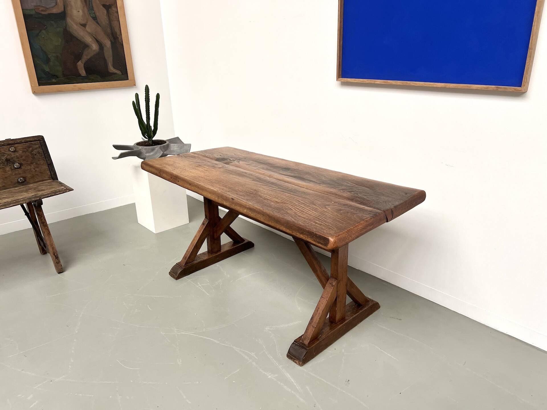 19th century brutalist oak table