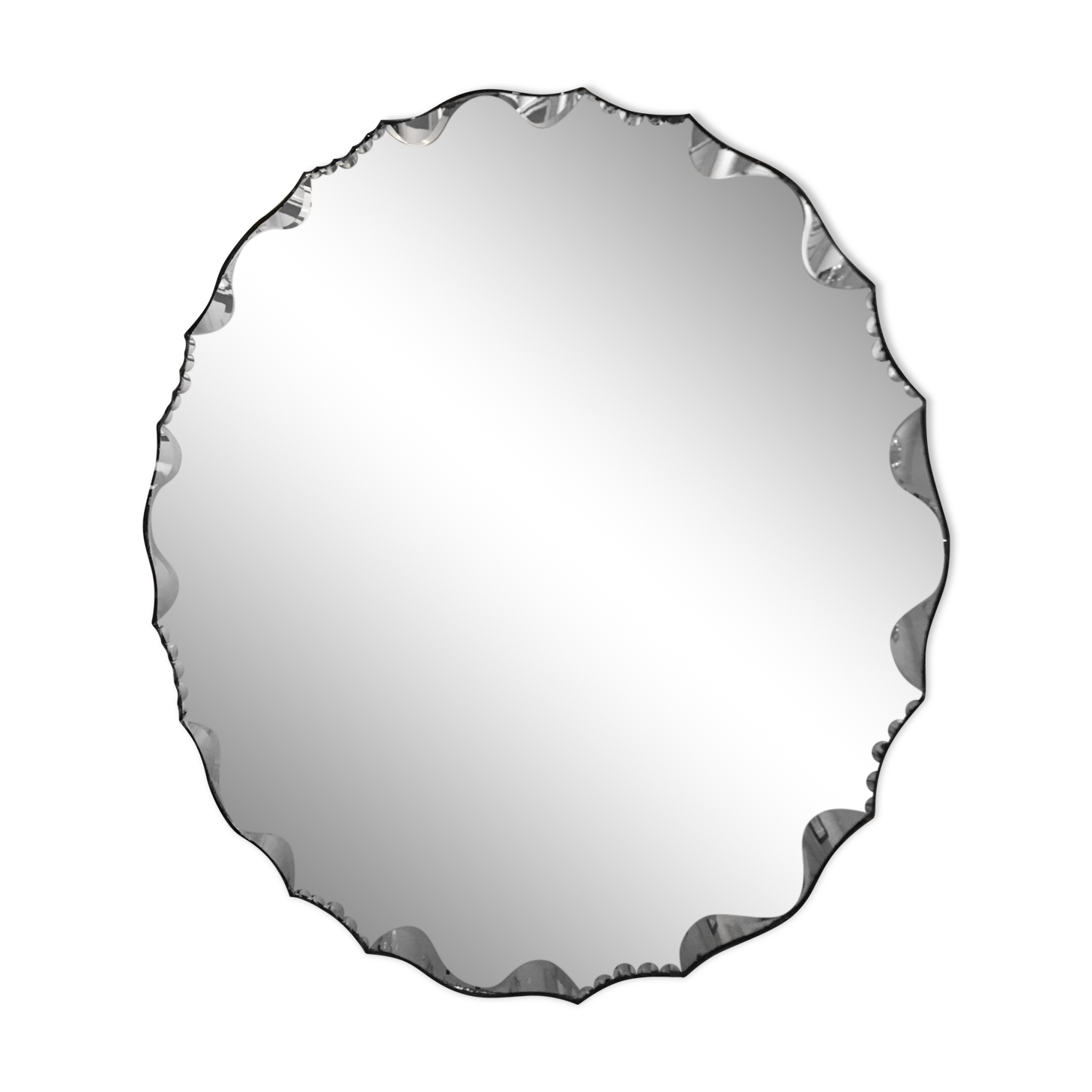 Beveled round mirror, 50 cm