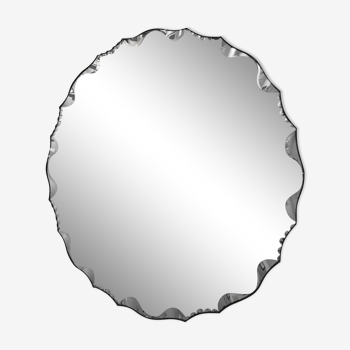 Beveled round mirror, 50 cm