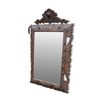 Ancien miroir en bois sculpté style Henri II