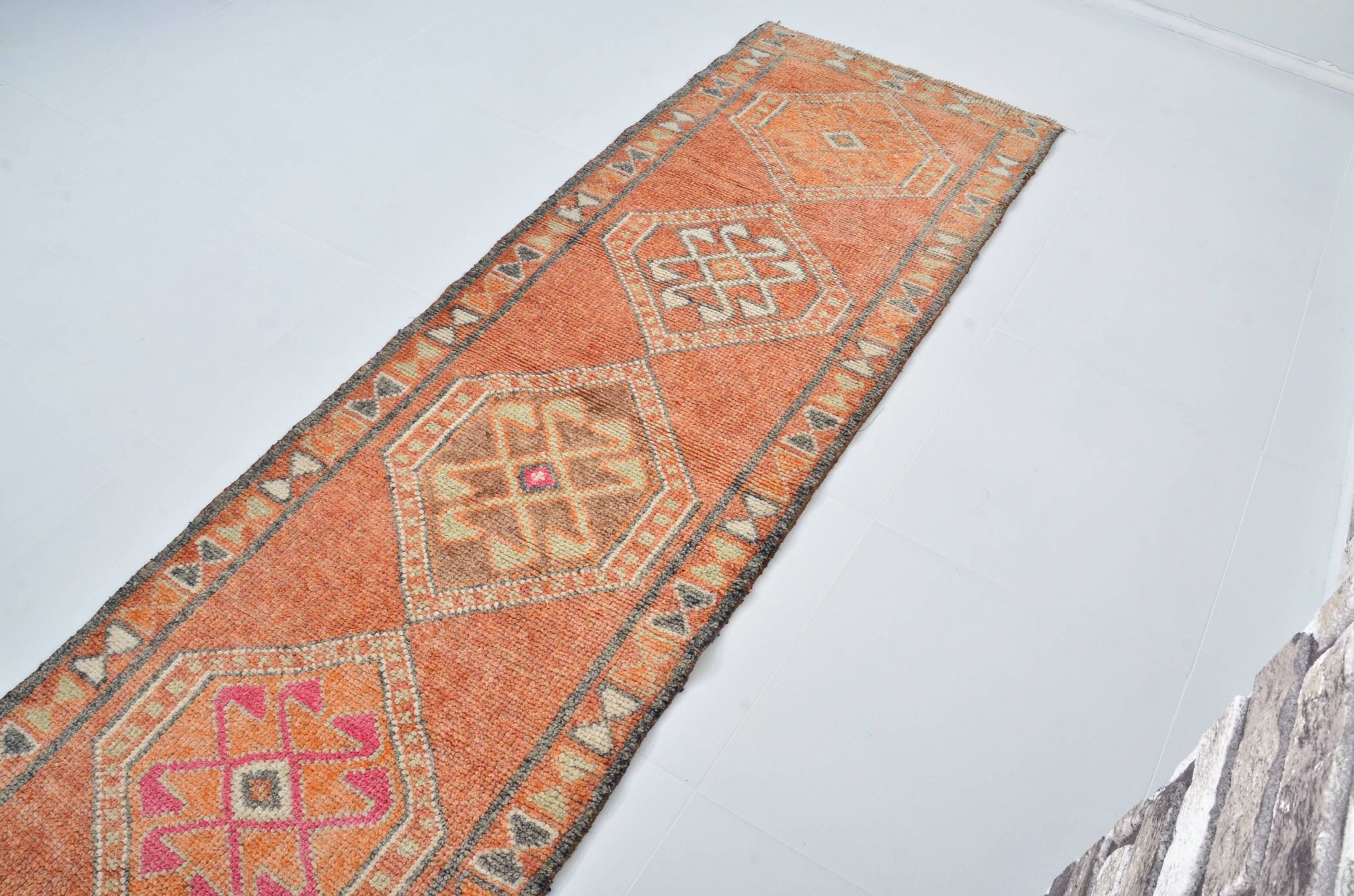 Tapis couloir Oushak vintage sku 3545