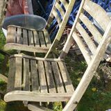 4 teak folding chairs