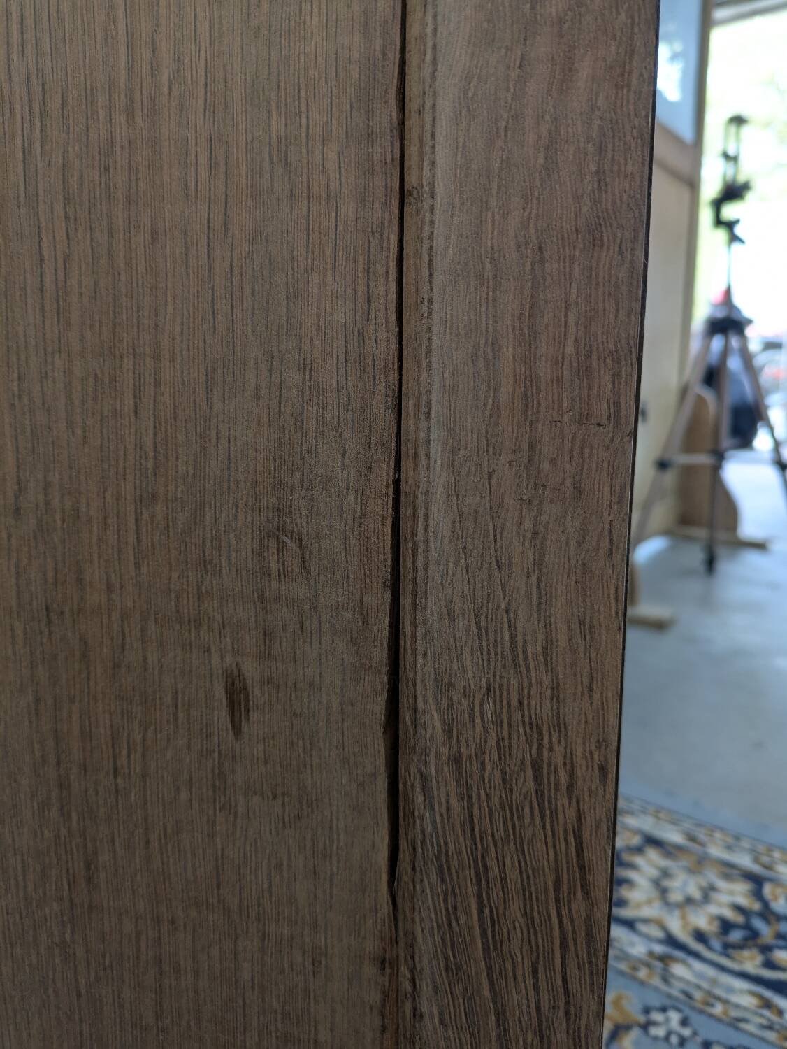 Small raw wood sideboard