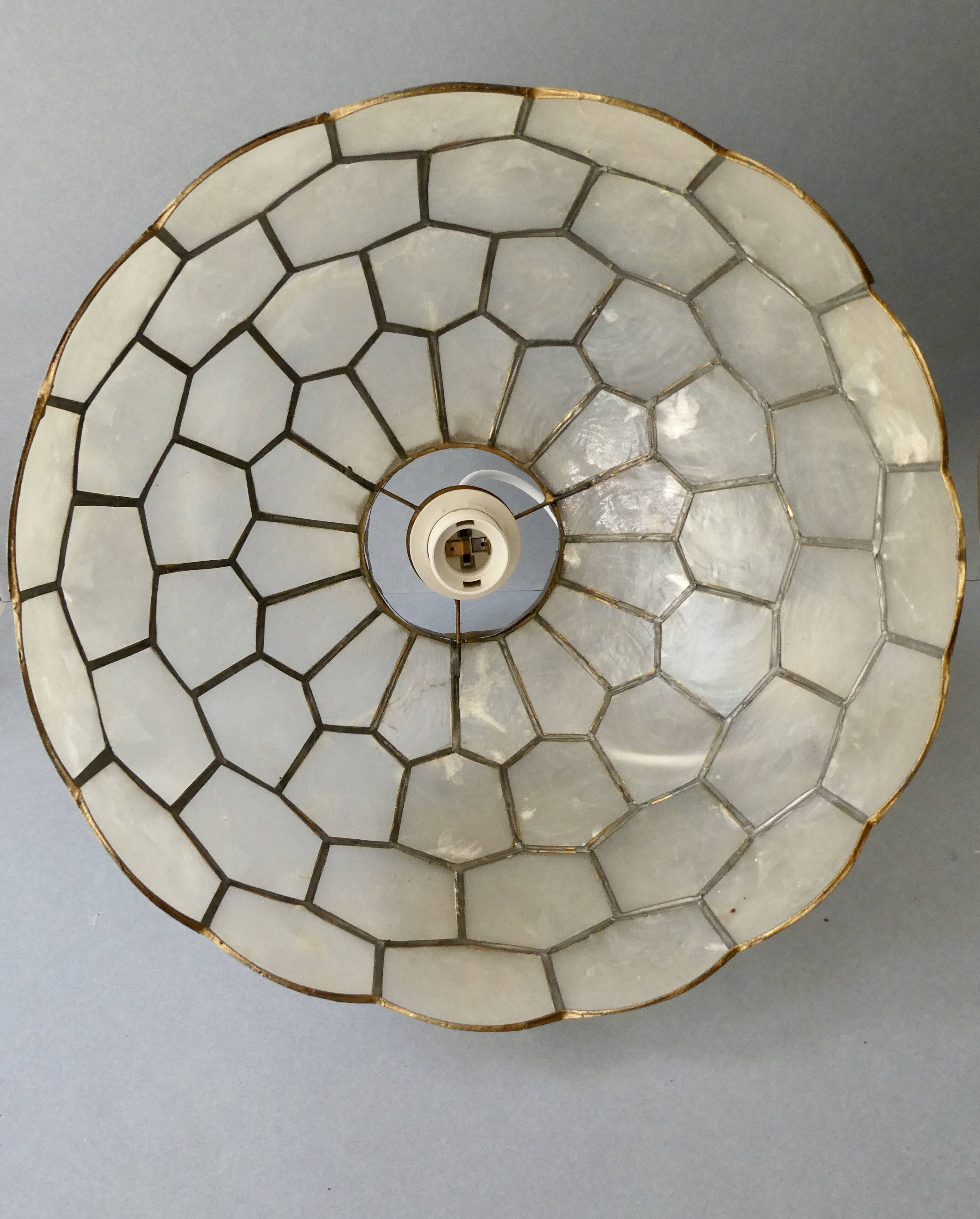 Mother-of-pearl mosaic pendant light, 1970s