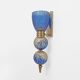 Pair of Murano Glass Blue Wall Sconces with Gold Dust Inclusions