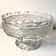 Cut and engraved crystal footed bowl, floral decoration – classic style / centrepiece - 20th century