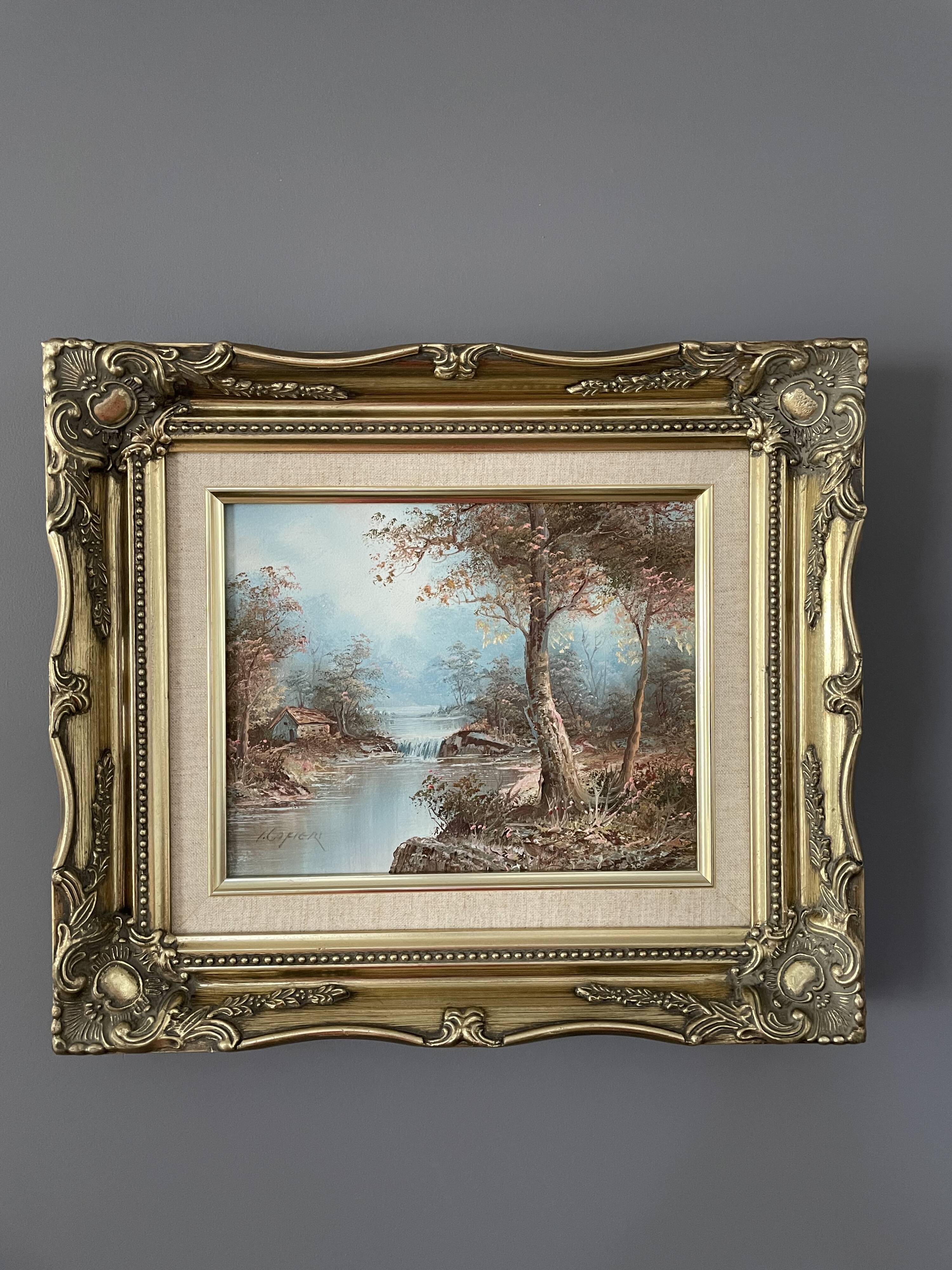 Signed oil painting - landscape - irène cafieri