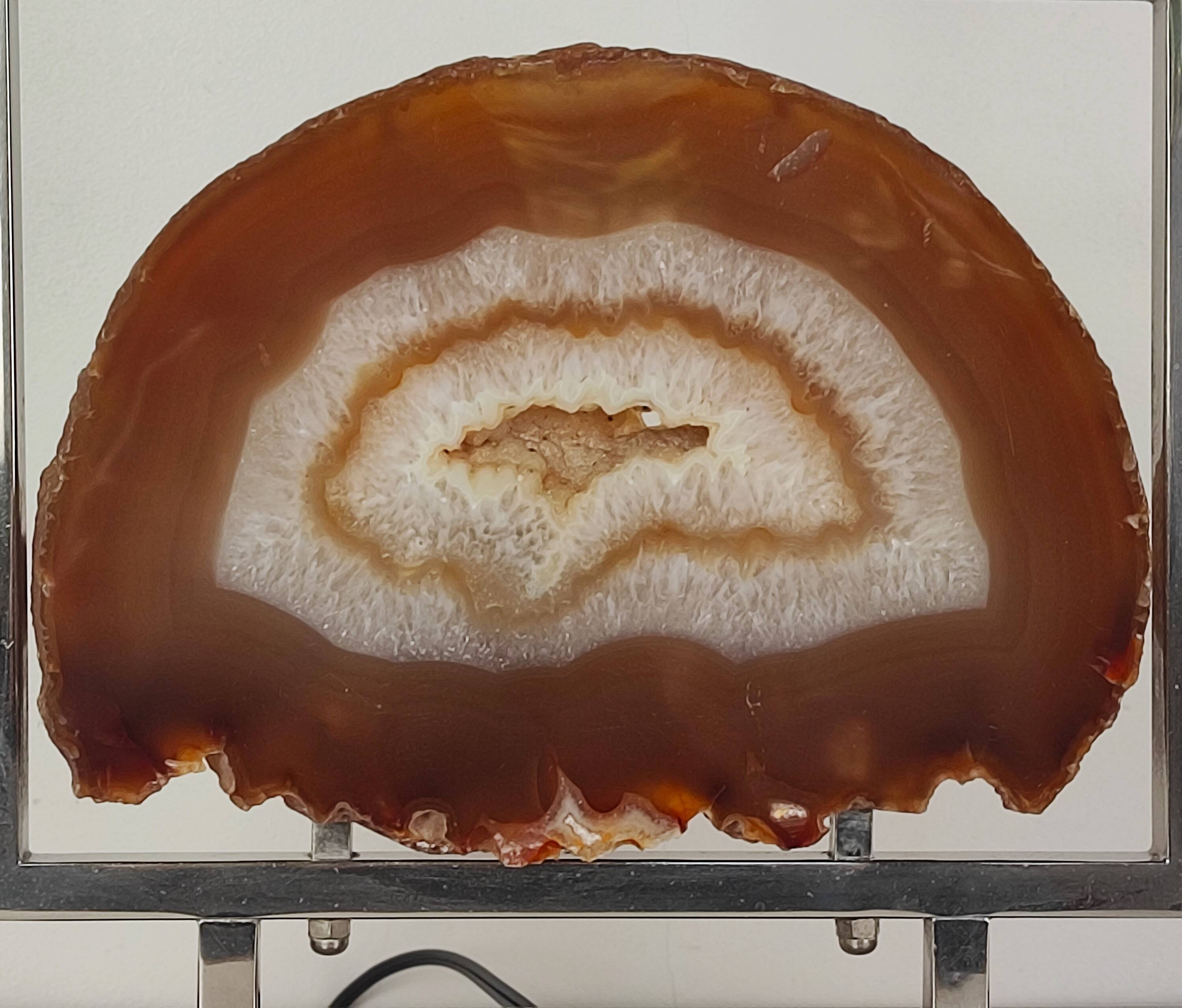 Agate and chrome lamp