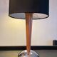Scandinavian wood and metal lamp chrom from the 70s-80s