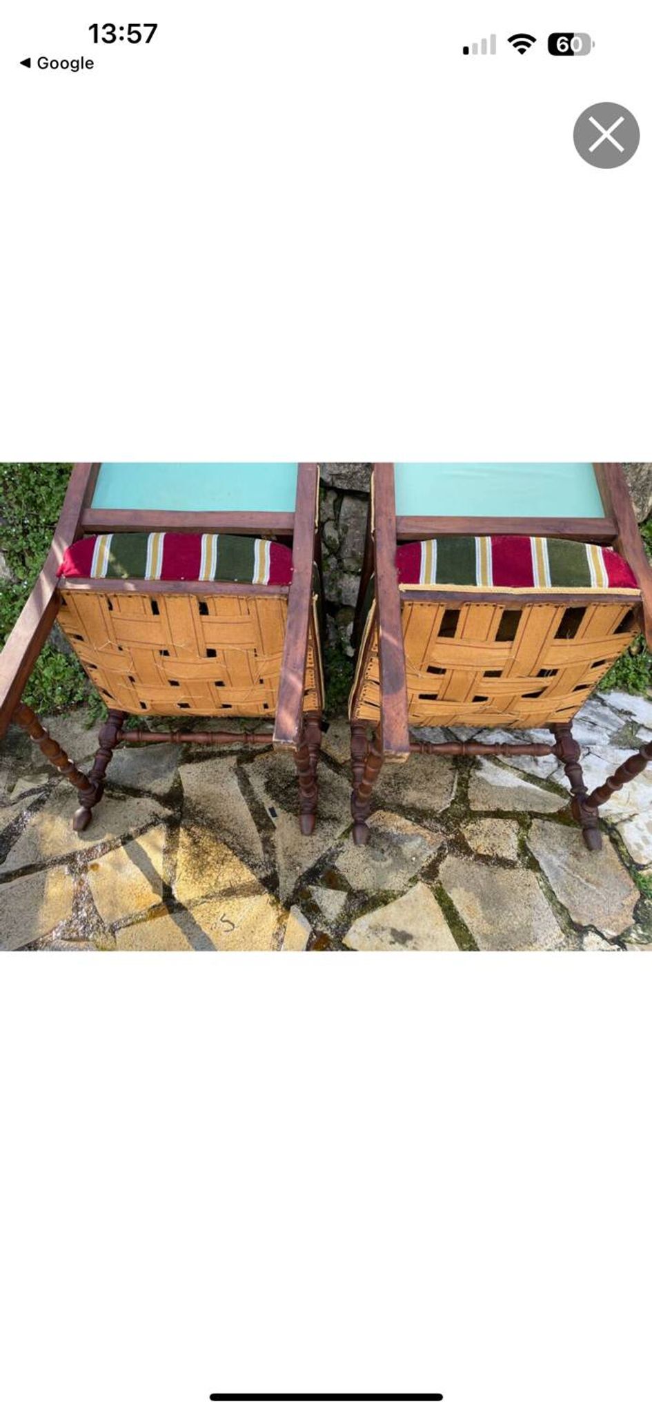 Pair of Louis XIII style walnut armchairs, 19th century
