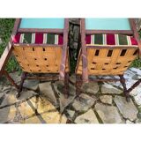 Pair of Louis XIII style walnut armchairs, 19th century