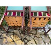 Pair of Louis XIII style walnut armchairs, 19th century